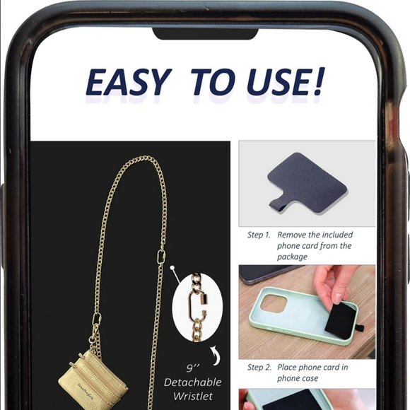 NWT Clip & Go Chain w/ Zippered Pouch - Silver - Picture 2 of 4